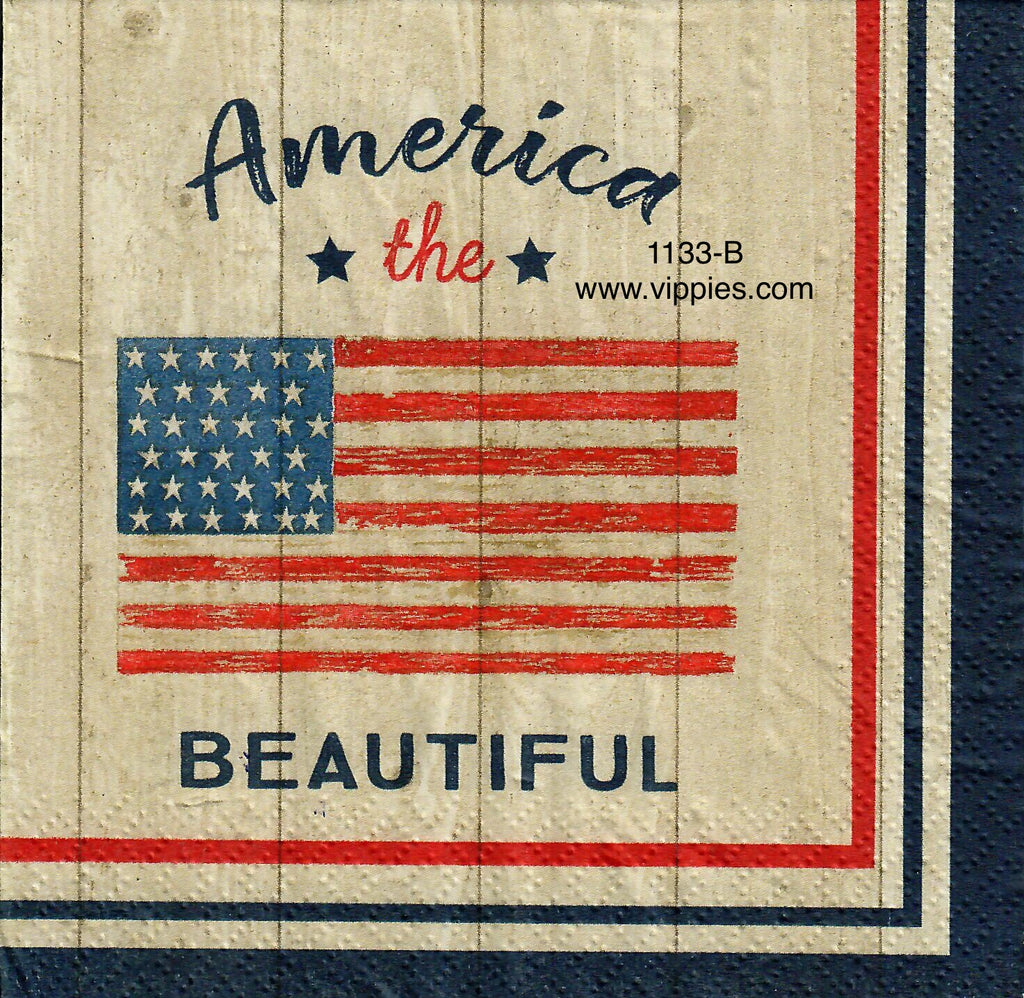 PAT-1133-B Barnyard Flag Napkin for Decoupage