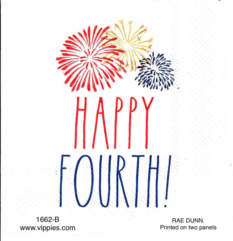 PAT-1662-B Rae Dunn Happy Fourth Napkin for Decoupage