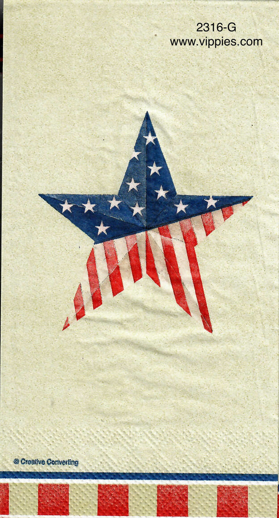 PAT-2316-G Stars Stripes Star Guest Napkin for Decoupage