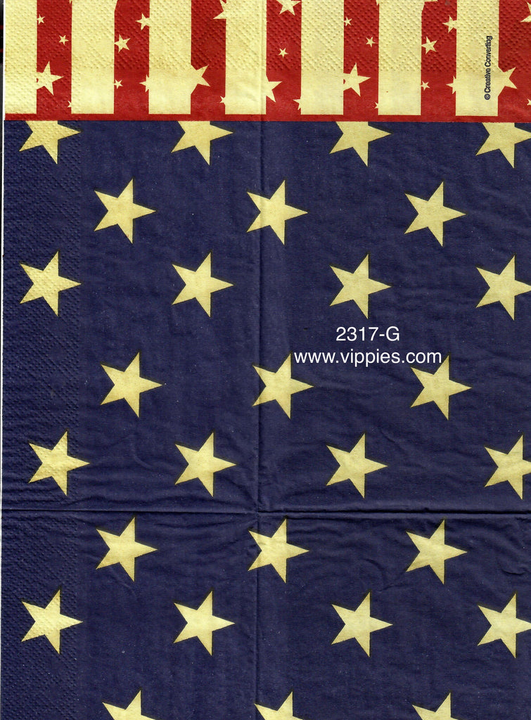 PAT-2317-G Flag Stars Guest Napkin for Decoupage