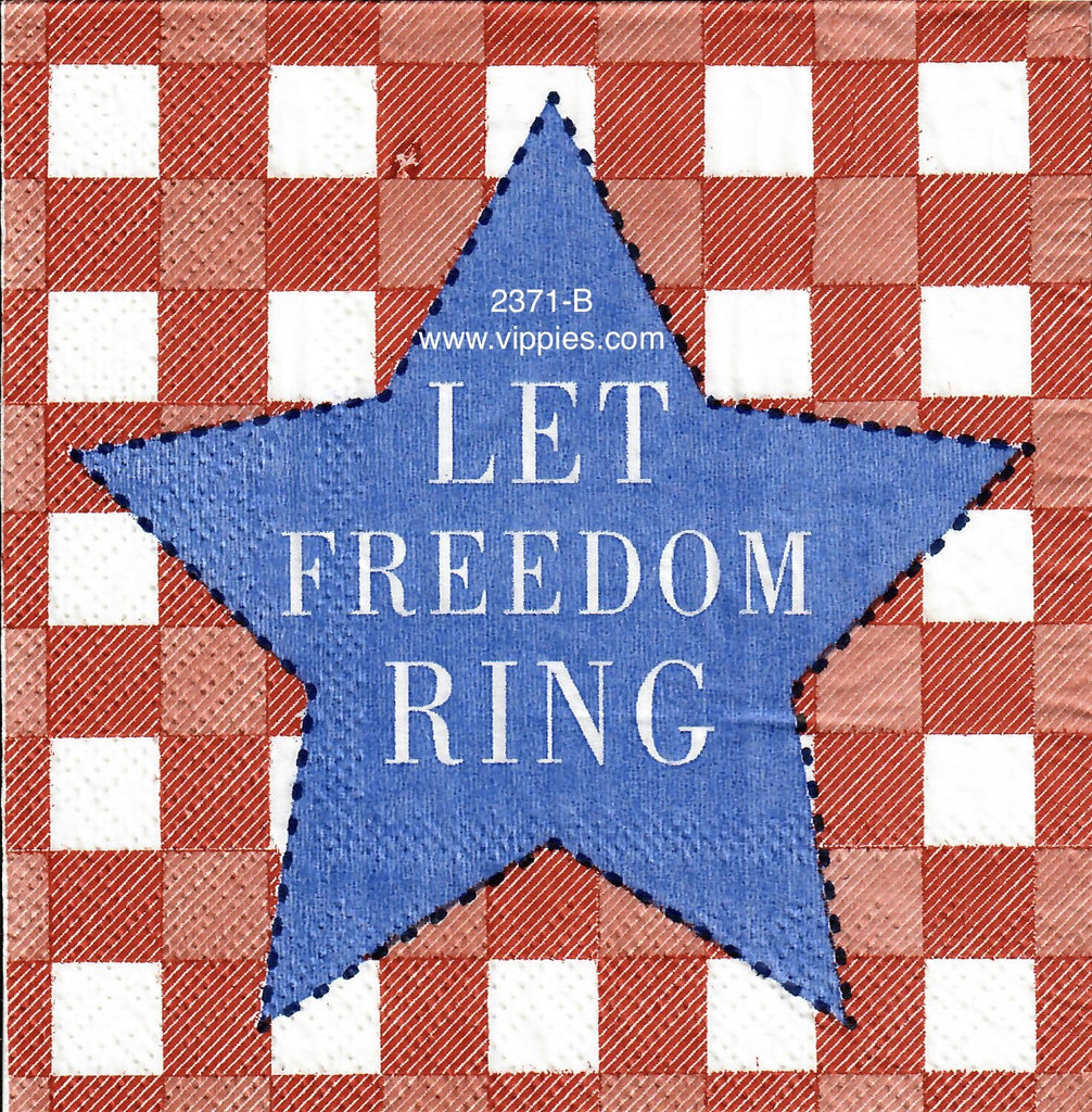 PAT-2371-B Let Freedom Ring Star Napkin for Decoupage