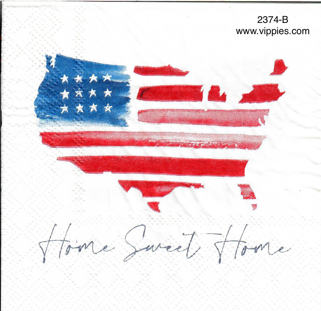 PAT-2374-B USA Home Sweet Home Beverage Napkin for Decoupage