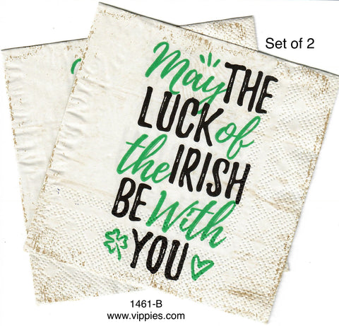 SPD-1461-B-S Set of 2 May the Luck Napkins for Decoupage