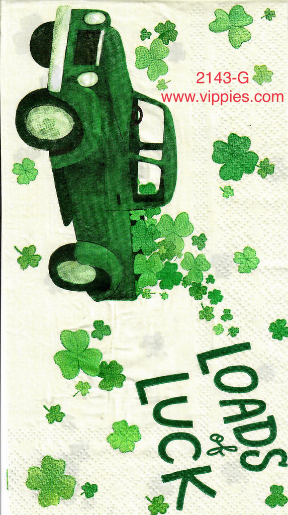 SPD-2143-G Loads of Luck Shamrock Pickup Guest Napkin for Decoupage