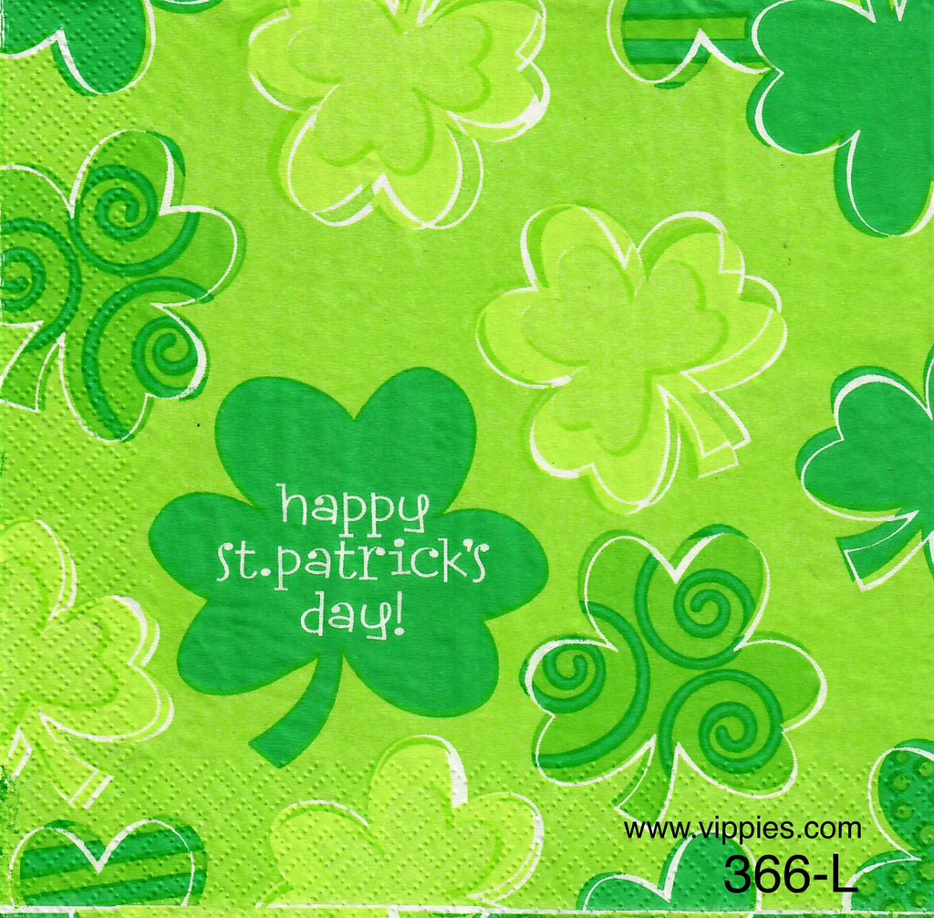SPD-366 HSP Swirly Shamrocks Napkin for Decoupage