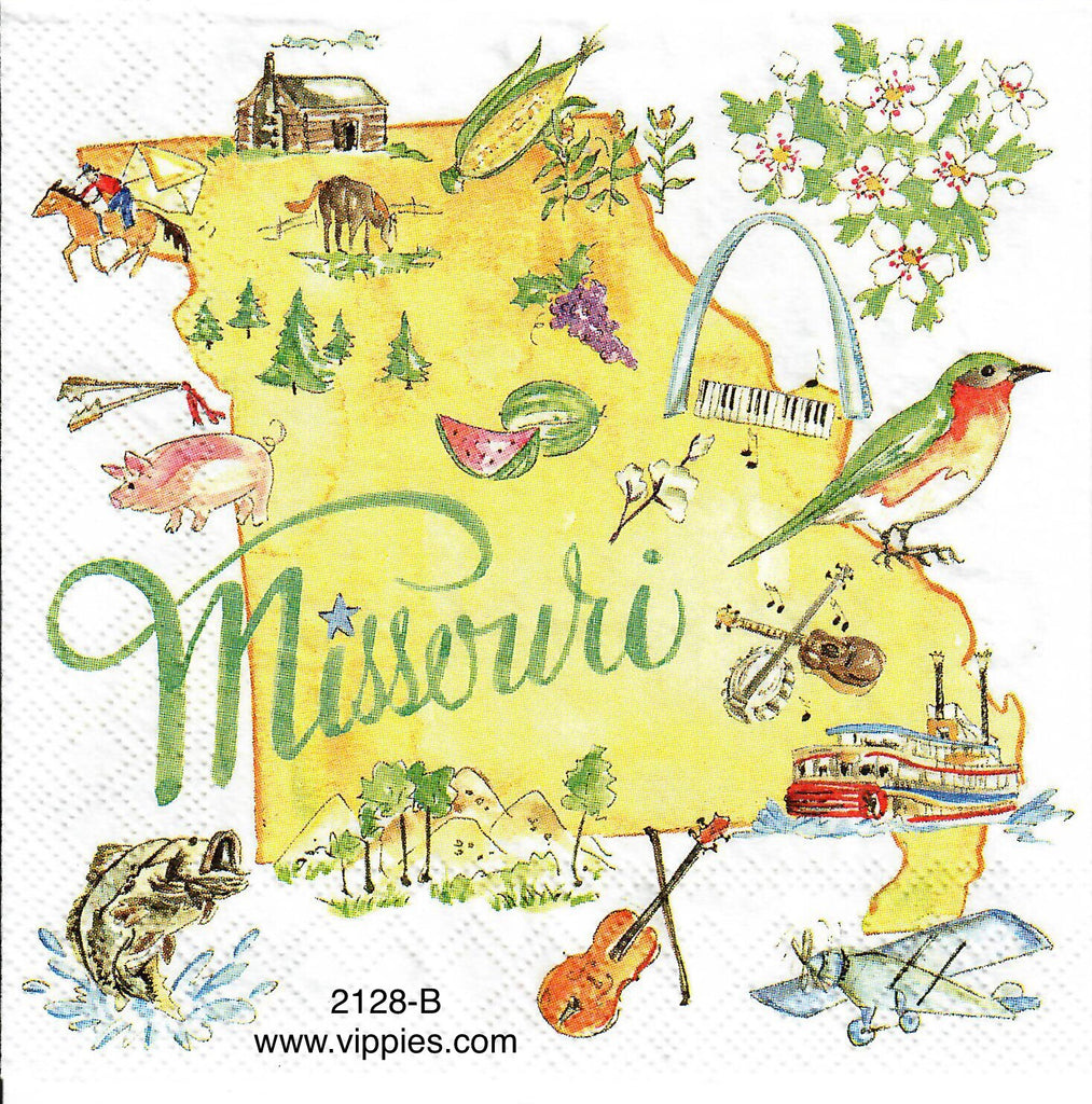 ST-2128-B State of Missouri Napkin for Decoupage