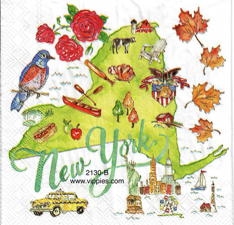 ST-2130-B State of New York Napkin for Decoupage