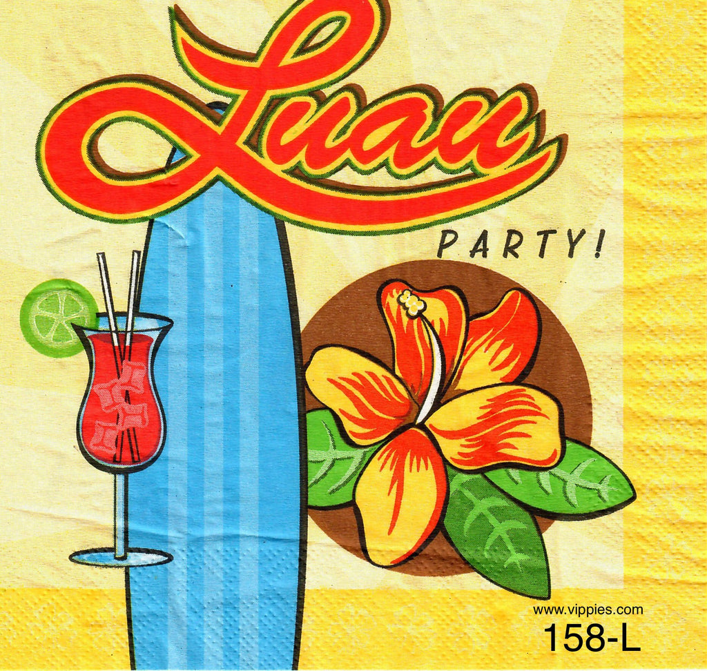 TRP-158 Luau Party 1 Napkin for Decoupage