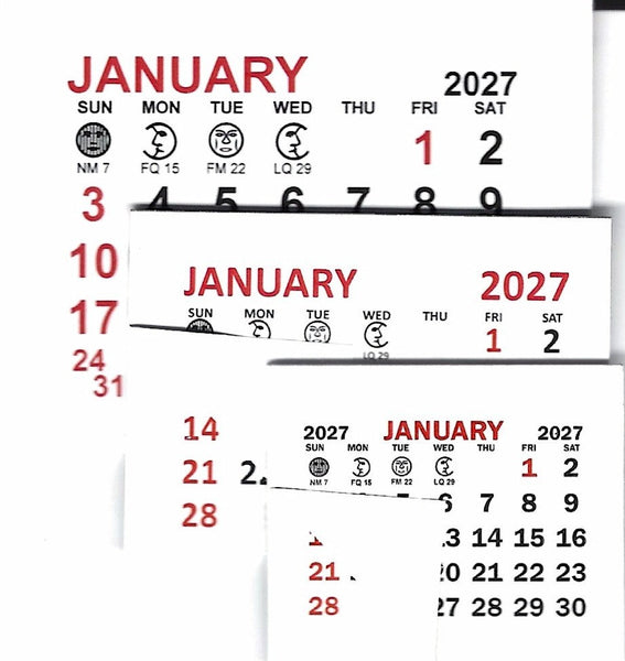 2027 Self-Stick Calendar Pads and Easels