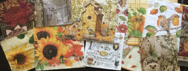 Autumn Thanksgiving Decoupage Napkins