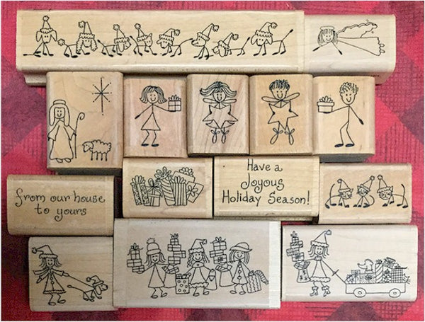 Christmas and Winter Holiday Rubber Stamps