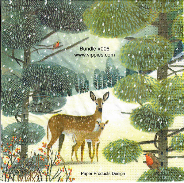 SNB-006 Special Napkin Bundle #6 Christmas Animals Napkins