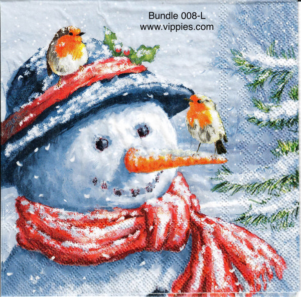 SNB-008 Special Napkin Bundle #8 Christmas Symbols Birds Napkins