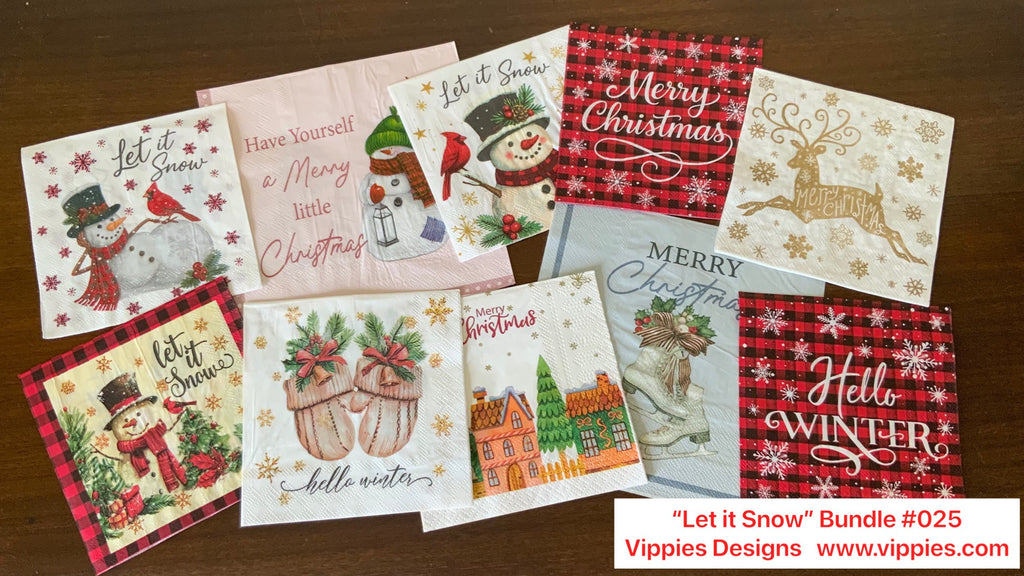SNB-025-B/L "Let It Snow" Special Napkin Bundle