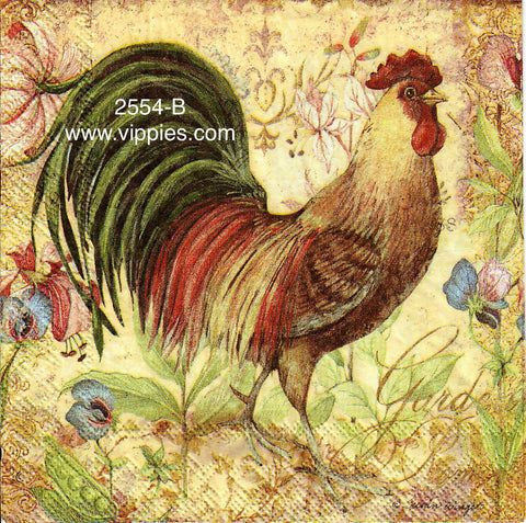 ANIM-2554-B Autumn Rooster Napkin for Decoupage