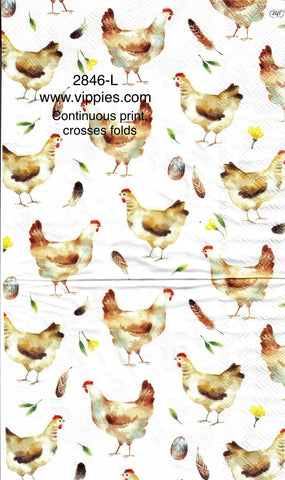 ANIM-2846-L Helen the Hen and Friends Napkin for Decoupage