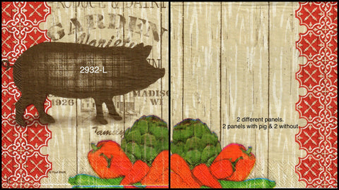 ANIM-2932-L Pig Peppers Napkin for Decoupage