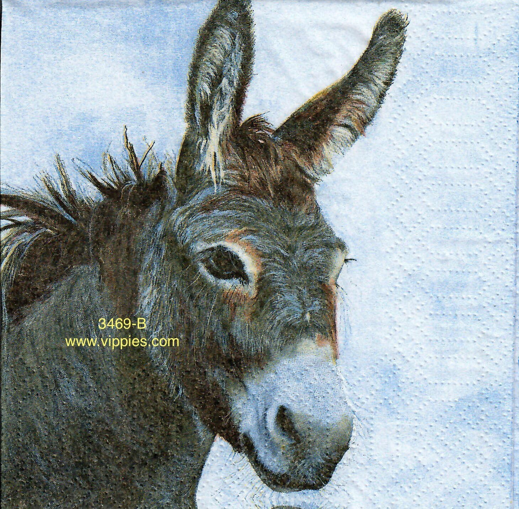 ANIM-3469-B Donkey Head Napkin for Decoupage