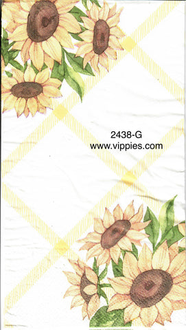 AT-2438-G Sunflower Corner Guest Napkin for Decoupage