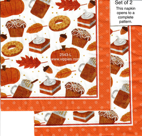 AT-2543-L-S Set of 2 Fall Sweets Leaves Napkin for Decoupage