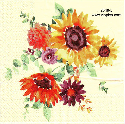 AT-2549-L Watercolor Autumn Bouquet Napkin for Decoupage