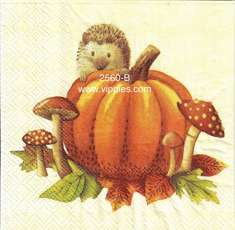 AT-2560-B Pumpkin Hedgehog Napkin for Decoupage