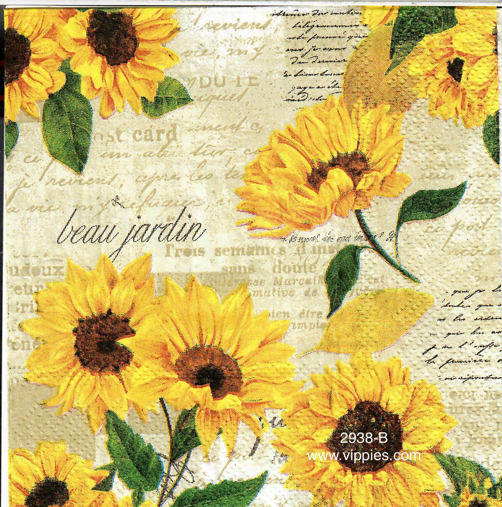 AT-2938-B Sunflowers Beau Jardin Napkin for Decoupage