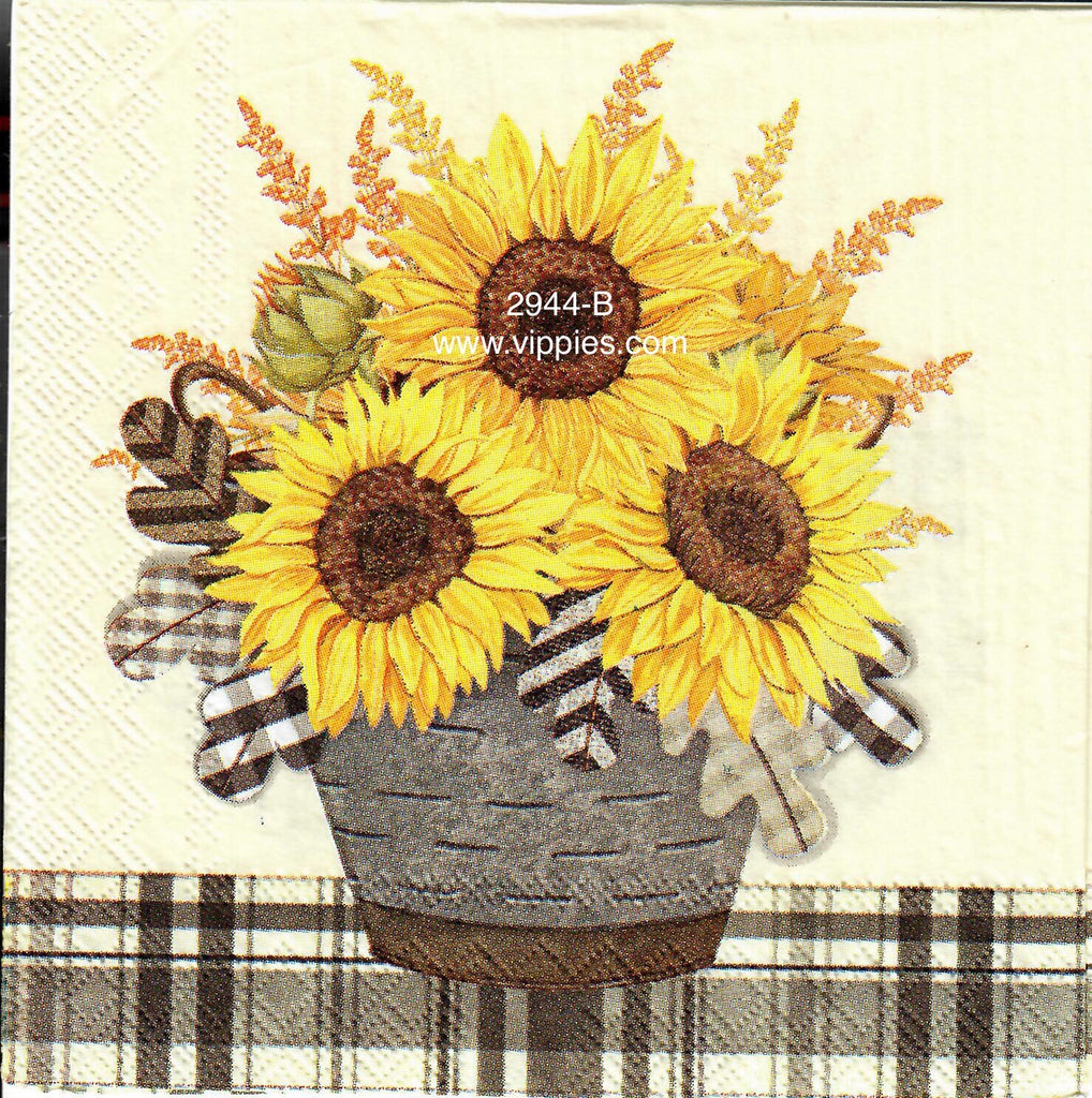 AT-2944-B Sunflower Basket Napkin for Decoupage