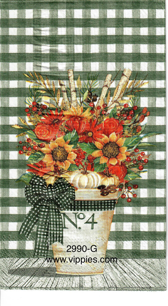 AT-2990-G White Bucket #4 Guest Napkin for Decoupage