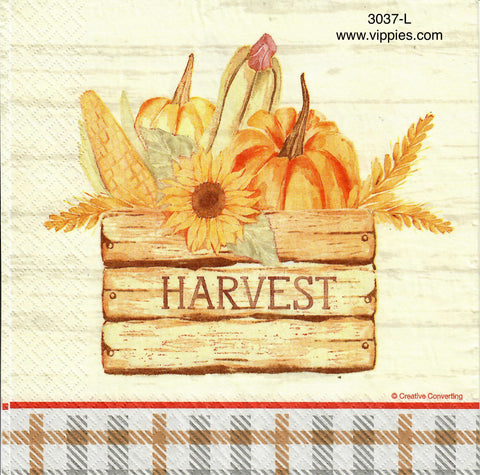 AT-3037-L Harvest Crate Napkin for Decoupage