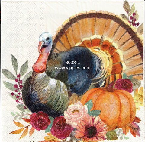 AT-3038-L Big Turkey Pumpkins Napkin for Decoupage