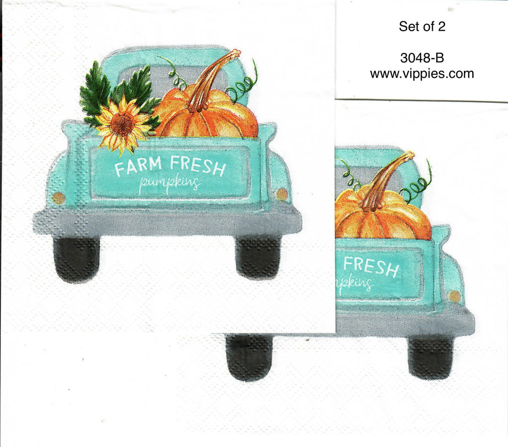 AT-3048-B-S Set of 2 Farm Fresh Pickup Napkin for Decoupage