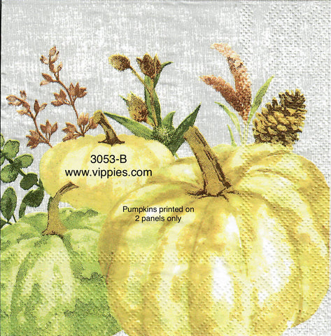 AT-3053-B White Pumpkins Napkin for Decoupage