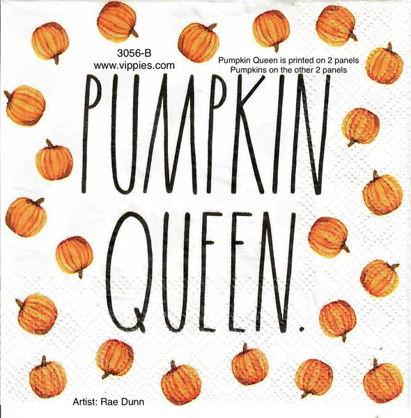 AT-3056-B Rae Dunn Pumpkin Queen Napkin for Decoupage