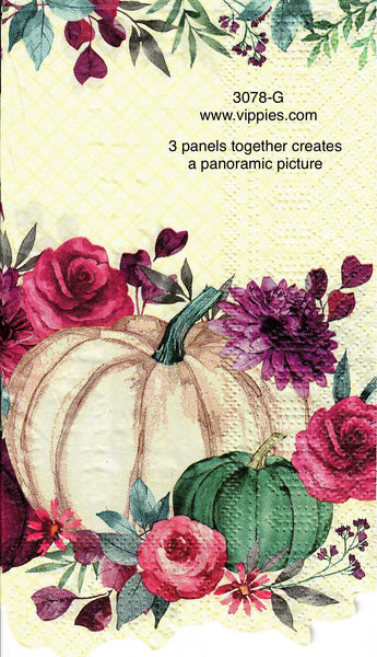 AT-3078-G Pumpkin Roses Guest Napkin for Decoupage