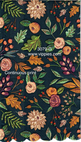 AT-3079-G Dark Floral Guest Napkin for Decoupage