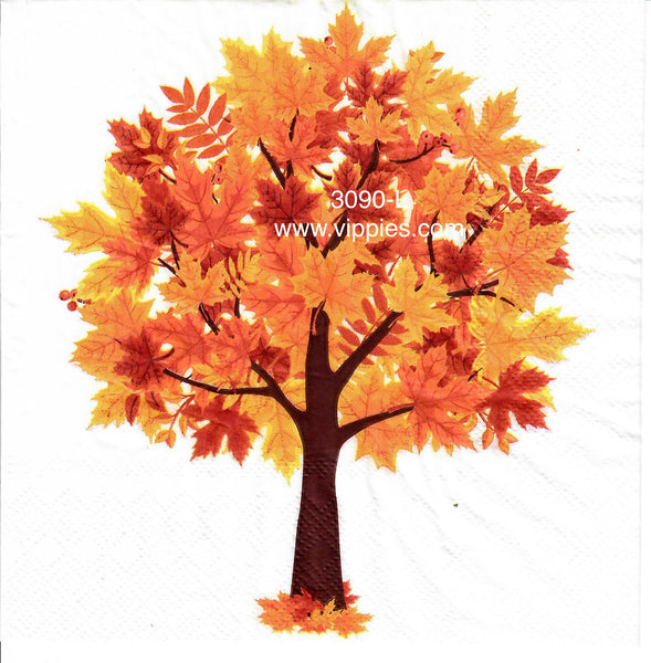 AT-3090-L-S Set of 2 Fall Tree Napkin for Decoupage