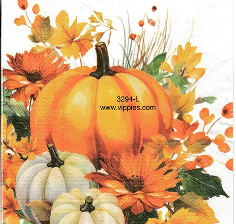 AT-3294-L Large Pumpkin Foliage Napkin for Decoupage