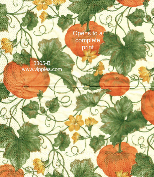 AT-3305-B Pumpkins Vines Napkin for Decoupage