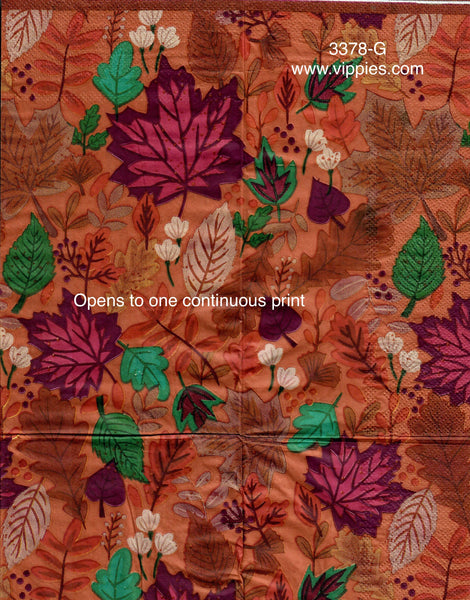 AT-3378-G.1 Dark Leaves Autumn Guest Napkin for Decoupage