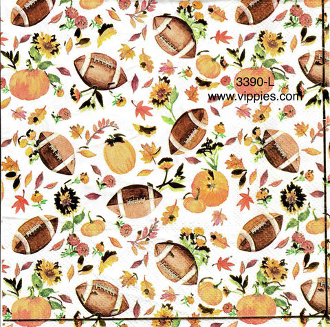 AT-3390-L Football Pumpkins Napkin for Decoupage
