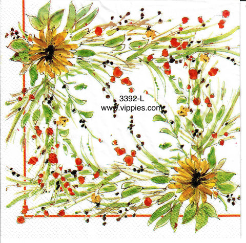 AT-3392-L Autumn Wreath Napkin for Decoupage