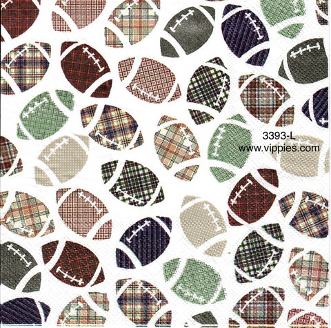 AT-3393-L Allover Footballs Napkin for Decoupage