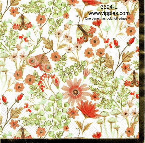 AT-3394-L Autumn Floral Butterflies Napkin for Decoupage