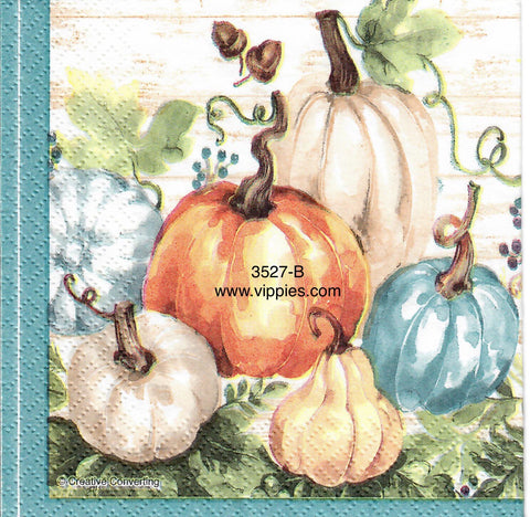 AT-3527-B Watercolor Pumpkins Gourds Napkin for Decoupage