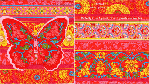 BB-2397-L Large Red Butterfly Napkin for Decoupage