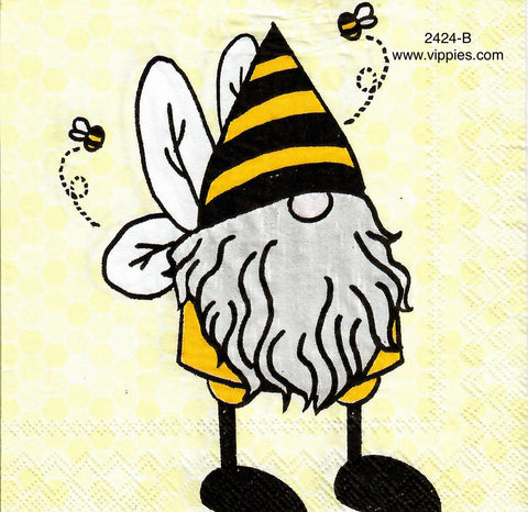 BB-2424-B Gnome Bee Napkin for Decoupage