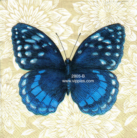 BB-2805-B Large Blue Butterfly Napkin for Decoupage