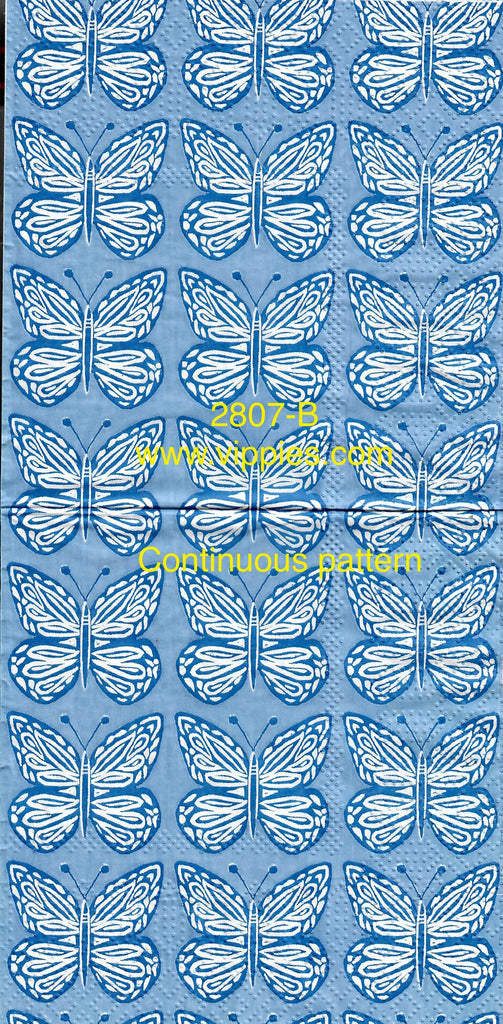 BB-2807-B Blue Butterflies Rows Napkin for Decoupage