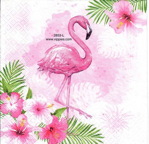 BB-2853-L Flamingo Ferns Napkin for Decoupage